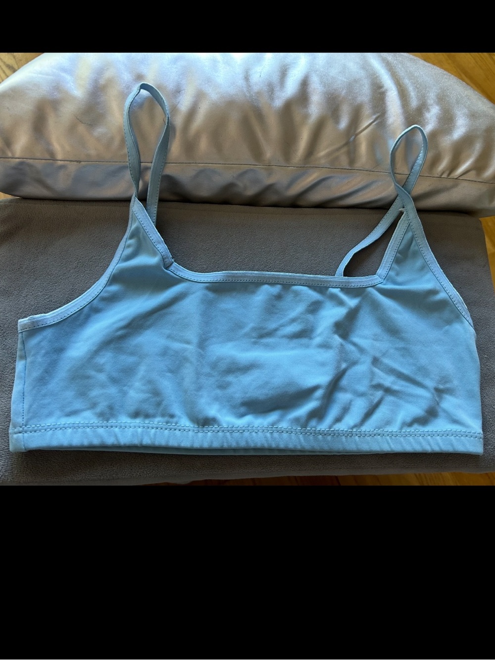 Light Blue Spaghetti Strap Bralette - New without tags. Baby blue. Made in USA